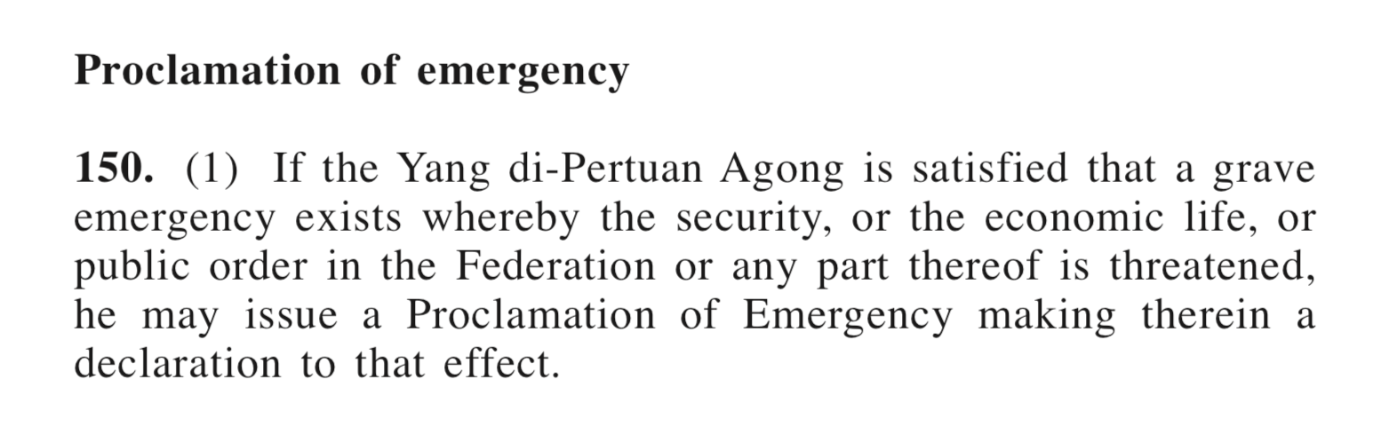 Challenging A Proclamation Of Emergency – Malaysian Public Law